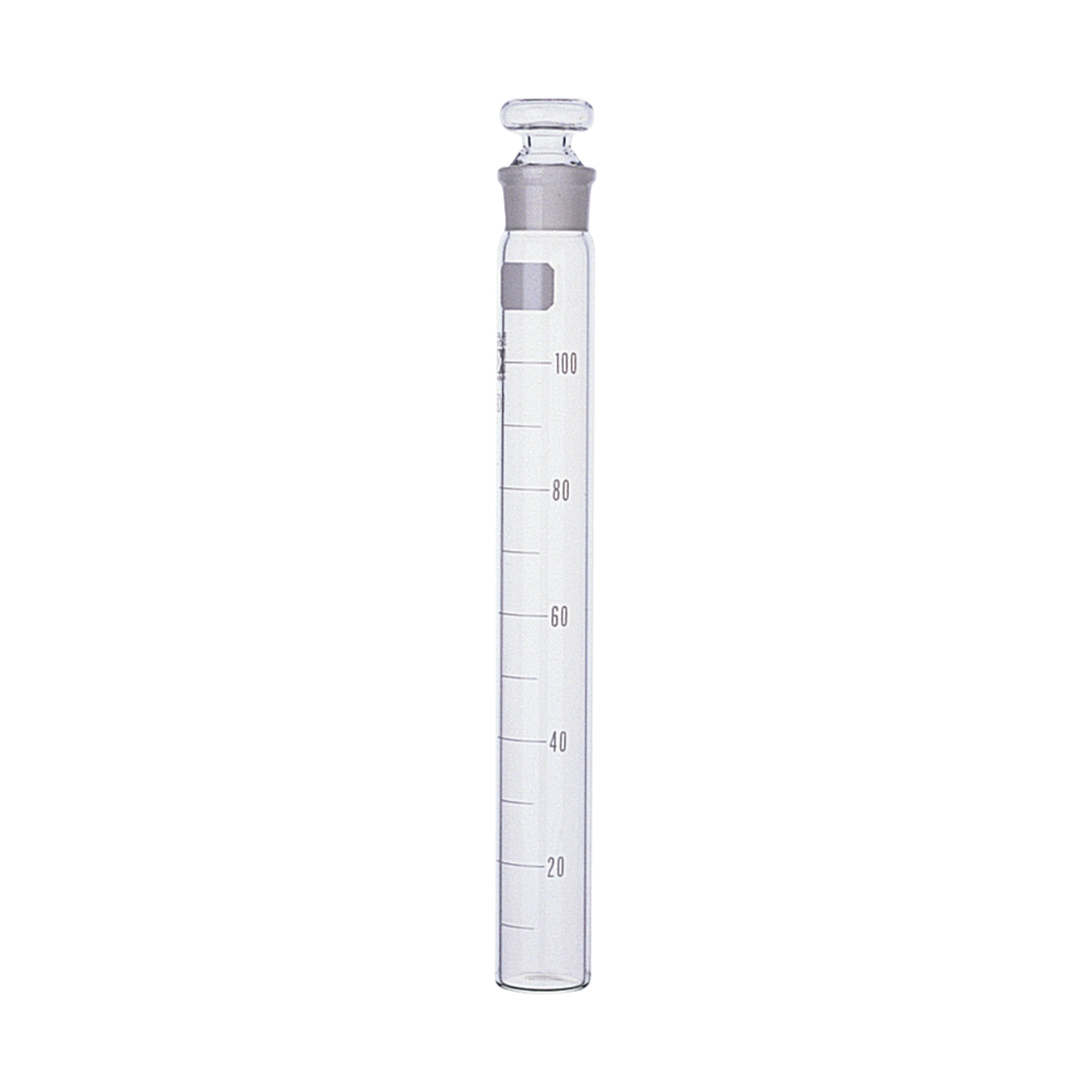 008480-100A 共栓比色管 白色目盛 ガラス平栓付 100mL φ30×250mm(10本) 柴田科学(SIBATA)