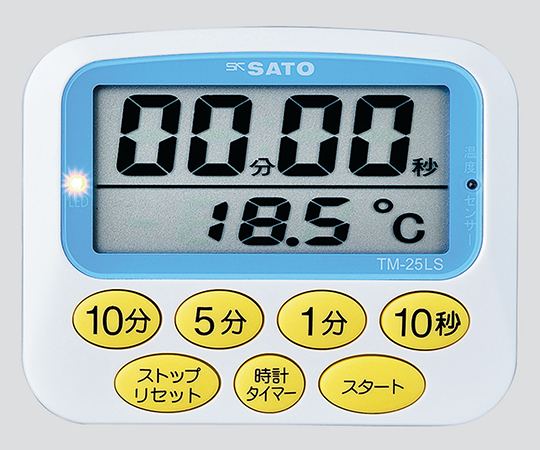 【受注停止】1-1876-11 タイマー (温度計付き) TM-25LS 佐藤計量器製作所(SK SATO)
