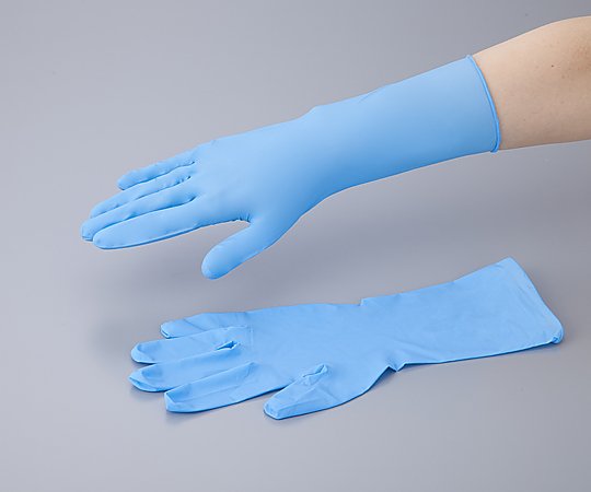 クリーンノールニトリル手袋ロング ブルー(パウダーフリー) M(100枚)