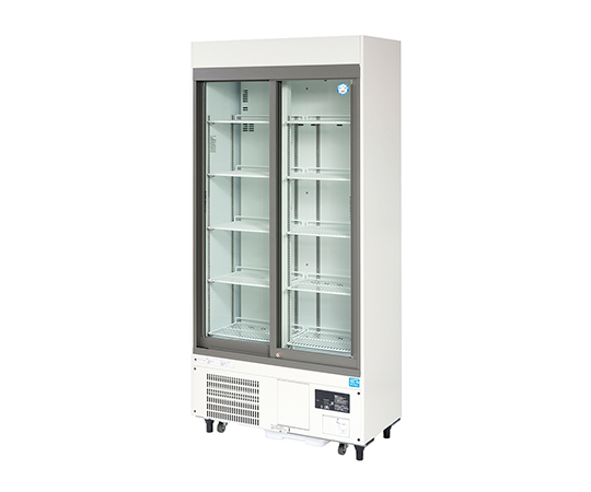 1-5460-34 薬用冷蔵ショーケース 900×450(500)×1917mm FMS-300GH 福島工業 印刷