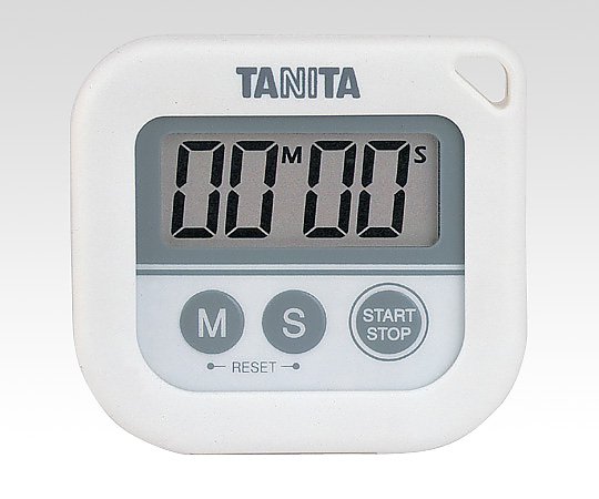 1-6417-11 丸洗いタイマー(100分計) ホワイト TD-376N-WH タニタ(TANITA) 印刷