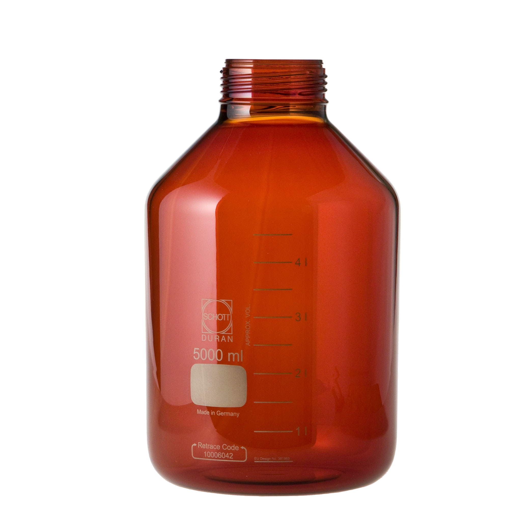DURAN ねじ口びん 広口 茶褐色 びんのみ 5L