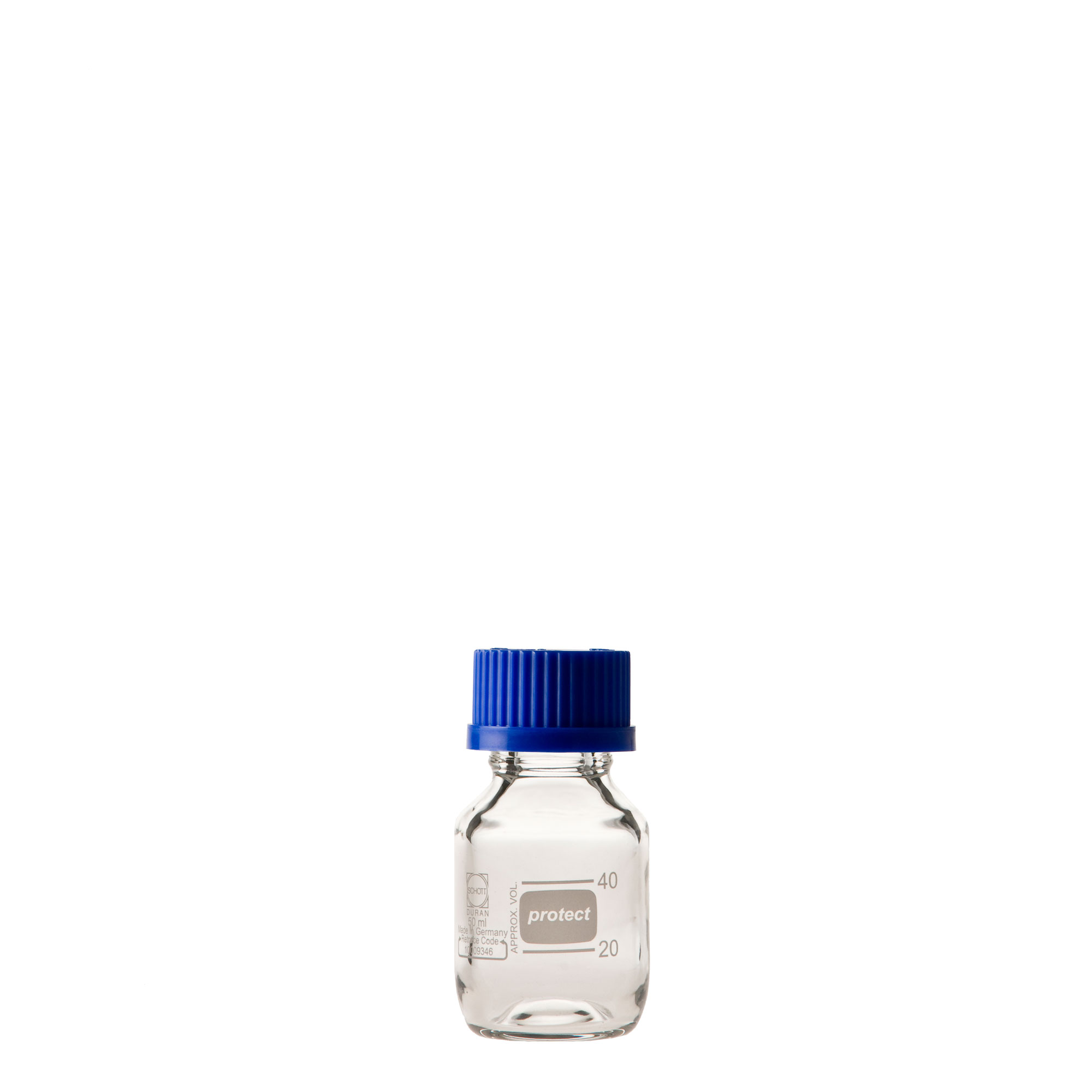 DURAN ねじ口びん セーフティコート 青キャップ付 50mL(10個)