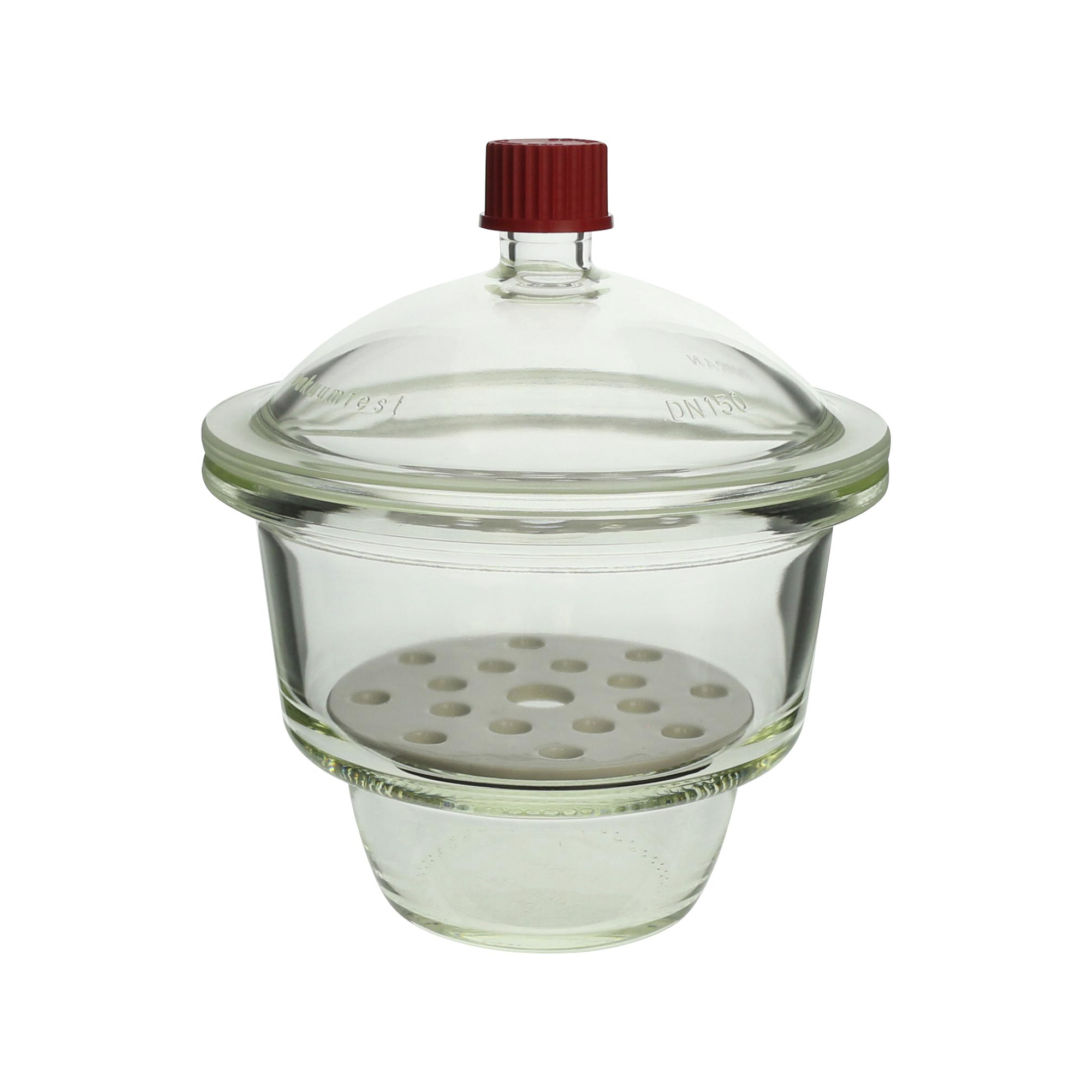 DURAN ねじ口デシケーター 中板・プラスチックキャップ付