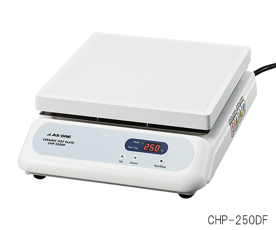 1-9387-42 セラミックホットプレート (デジタルタイプ) 550°C 251×254mm CHP-250DF アズワン(AS ONE) 印刷