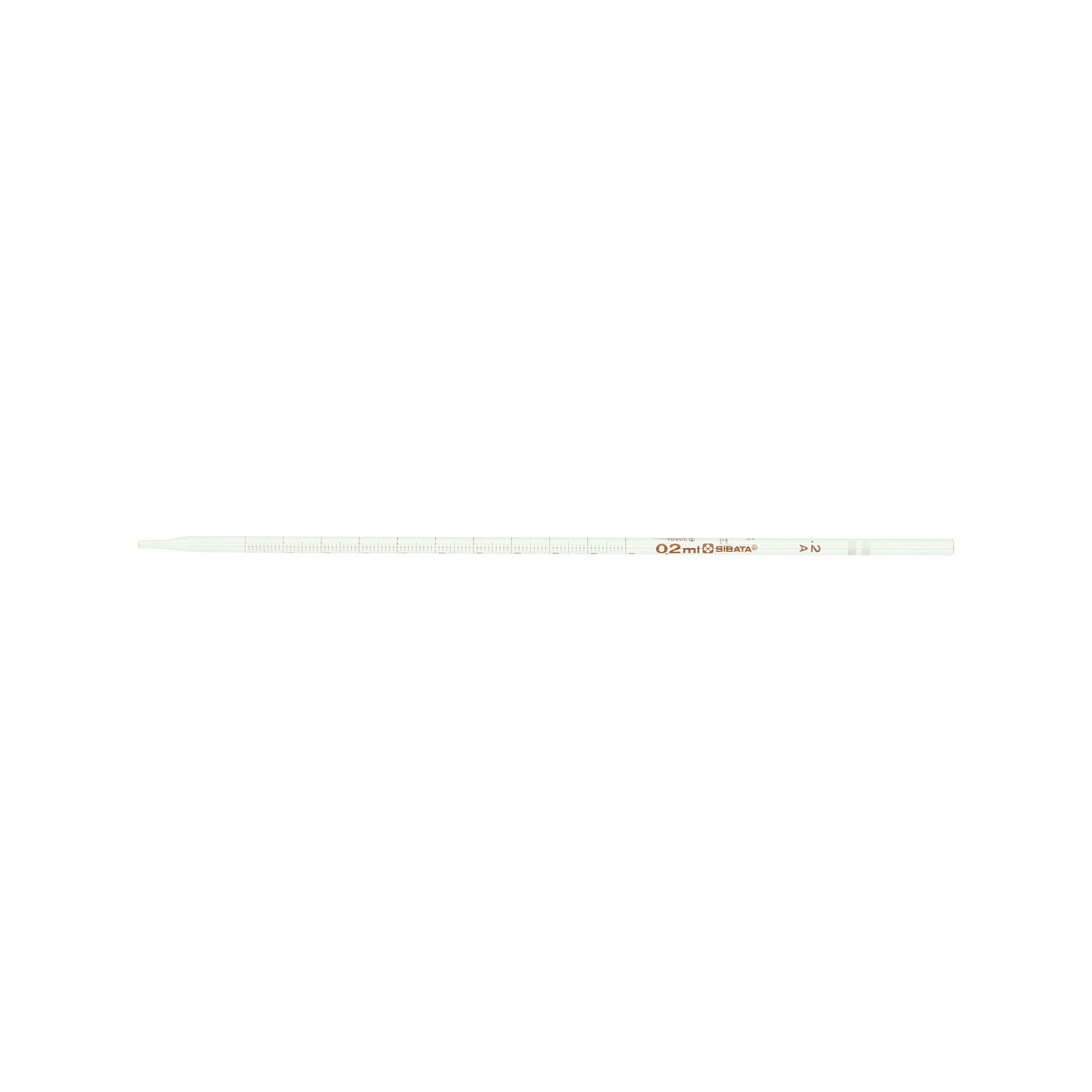 020010-02A メスピペット 中間目盛 カラーコード付 スーパーグレード 0.2mL(10本) 柴田科学(SIBATA)