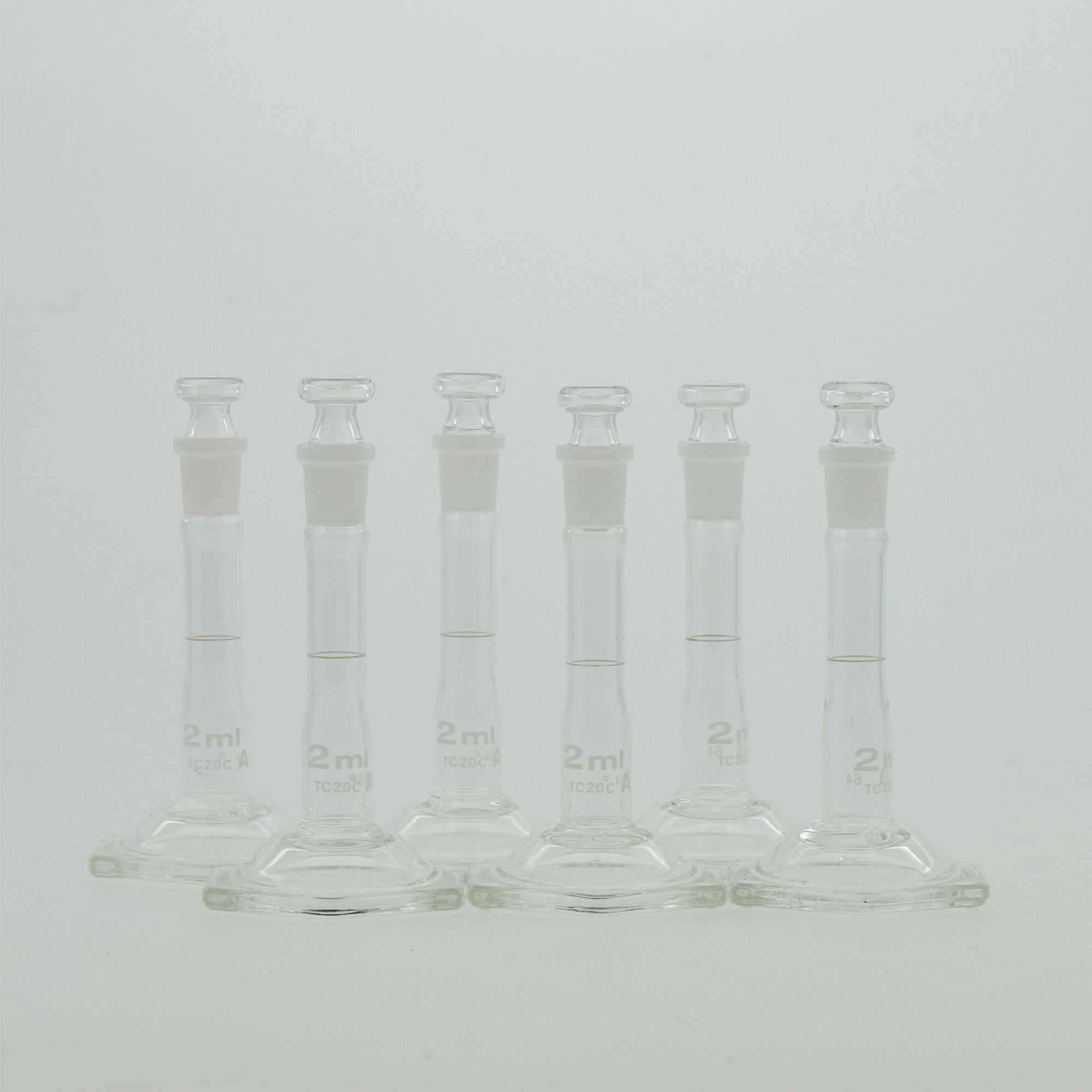 マイクロメスフラスコ スーパーグレード ガラス平栓付 2mL(6個)