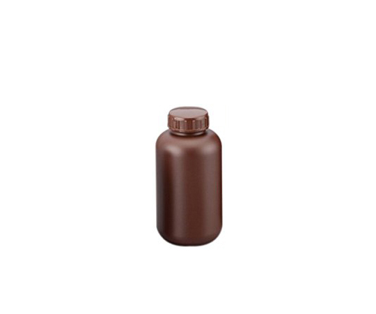 2-5077-04 広口丸型遮光瓶 1L (茶) ニッコー・ハンセン 印刷