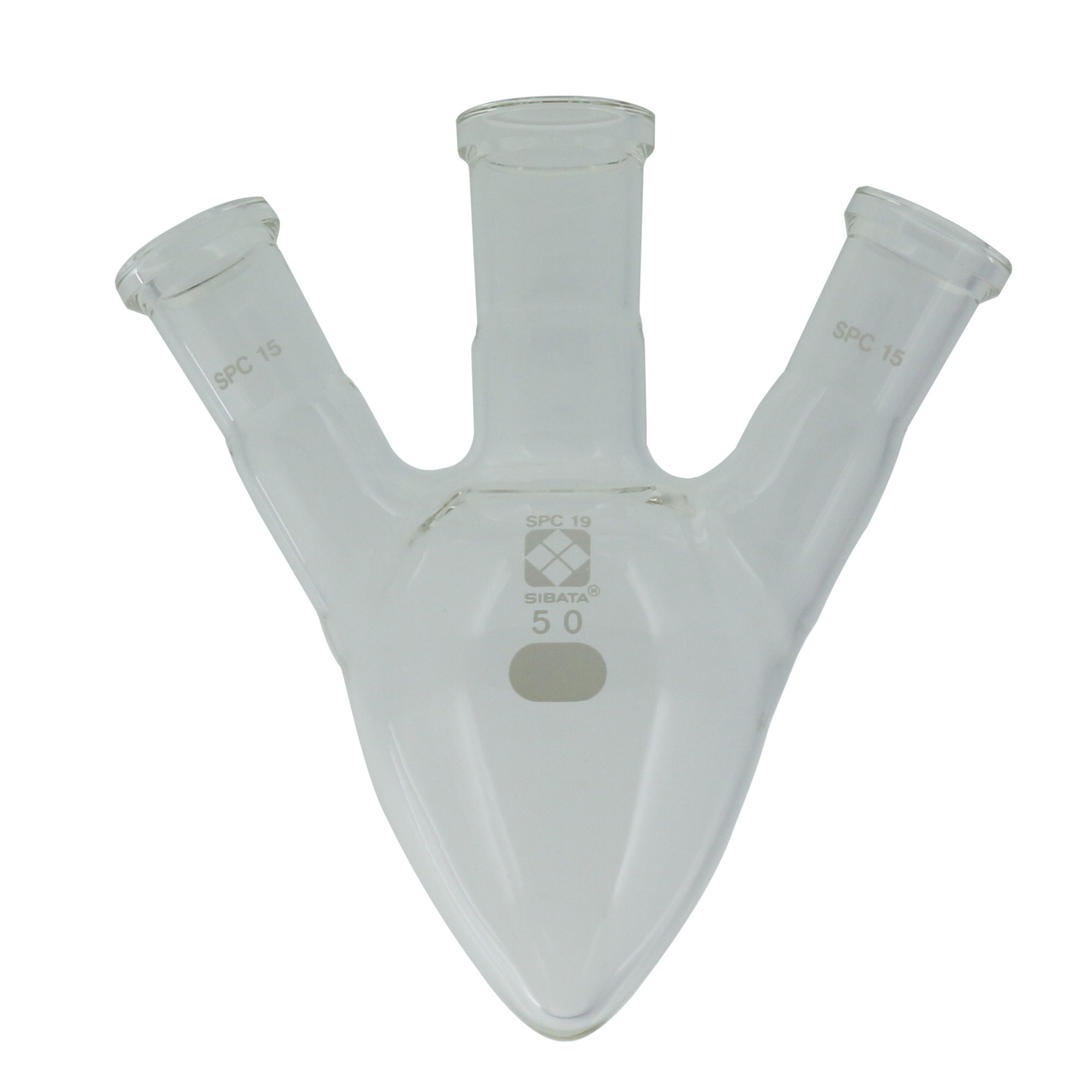 SPC三口梨形フラスコ 50mL SPC-19/SPC-15