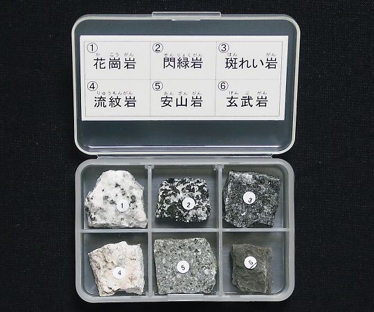 3-657-01 岩石標本(岩石標本火成岩6種) 東京サイエンス 印刷