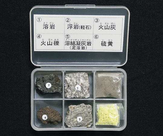 3-657-04 岩石標本(岩石標本火山噴出物6種) 東京サイエンス