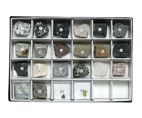 3-657-09 岩石標本(岩石・造岩鉱物標本22種) 東京サイエンス 印刷