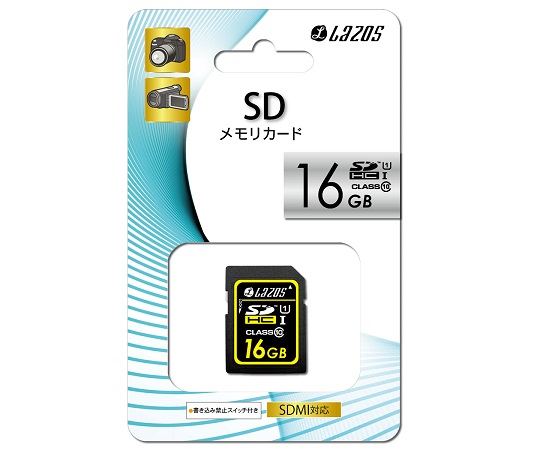 3-667-14 SDHCメモリーカード 16GB L-16SD10-U1 印刷