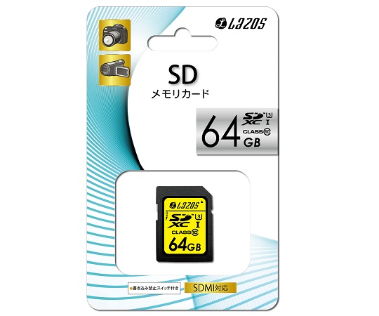 3-667-16 SDHCメモリーカード 64GB L-64SD10-U3