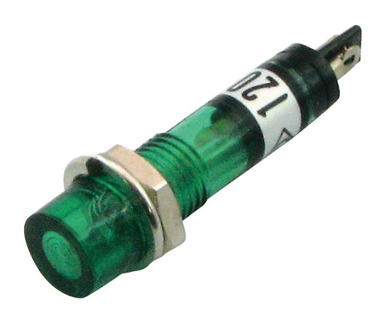 3-974-02 ネオン球(抵抗内蔵型) 緑 WTN-10-1295GR