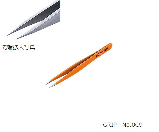 【受注停止】3-1611-05 MEISTER ピンセット No.0C-9-GRIP RUBIS 印刷