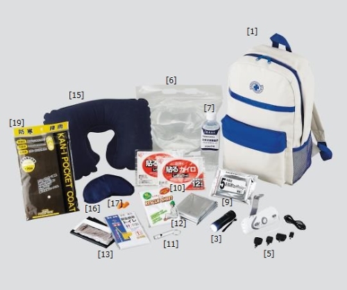 災害時用備蓄セット(リュックサックタイプ) AA-100RS(14点入)(8セット)