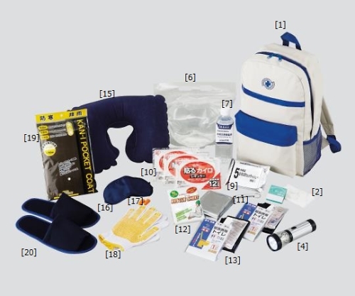 災害時用備蓄セット(リュックサックタイプ) AA-70RS(17点入)(8セット)