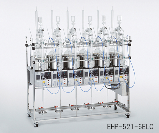 3-5217-06 シアン/ふっ素/アンモニア/フェノール兼用型 自動温調式蒸留装置 6連式セット EHP-521-6ELC スギヤマゲン