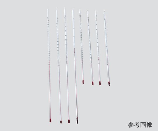 3-5931-03 足長赤液棒状温度計 150°C 日本計量器工業 印刷