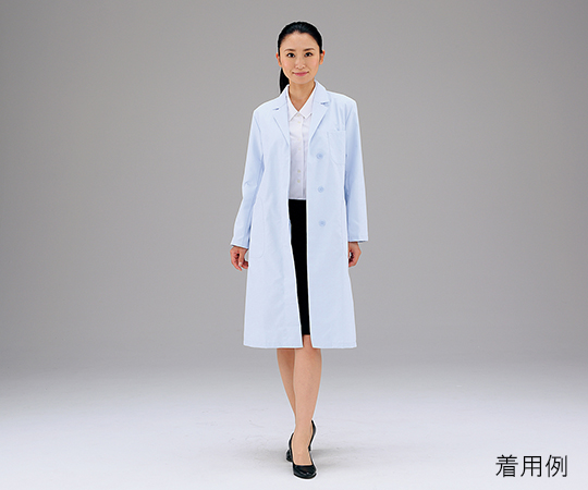 【受注停止】3-5933-02 女子コート型実習白衣 (シングル) 長袖  M サックス CP-1302 高浜ユニフォーム 印刷
