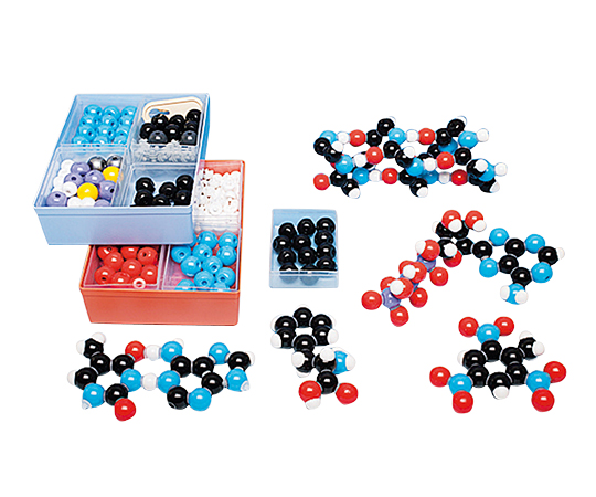 3-7128-03 分子モデルシステム Molymod (原子×257個・リンク×160本) 生化学セット L 印刷