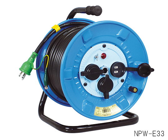 3-7234-01 電工ドラム(防雨・防塵型)ポッキンプラグ NPW-E33 日動工業 印刷