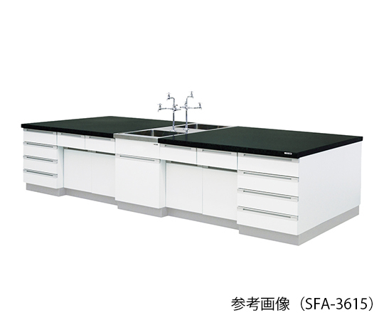 3-7771-02 中央実験台 (木製タイプ) 3000×1200×800 mm SFA-3012 アズワン(AS ONE)