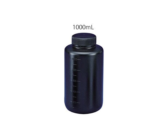 3-8294-04 フッ素ガスコーティング容器(遮光タイプ) 1000mL JFWB-1000 ニッコー・ハンセン 印刷