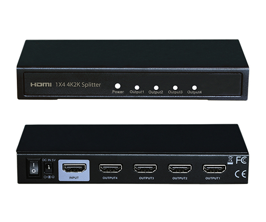 【受注停止】3-8328-02 HDMI分配器 4分配 155×69×33mm THDSP14D-4K テック(TEC)