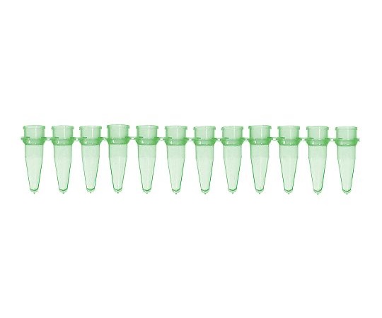 3-8625-05 PCRチューブ 12連0.2mL 緑 5020-5(120本) Bio Plas 印刷