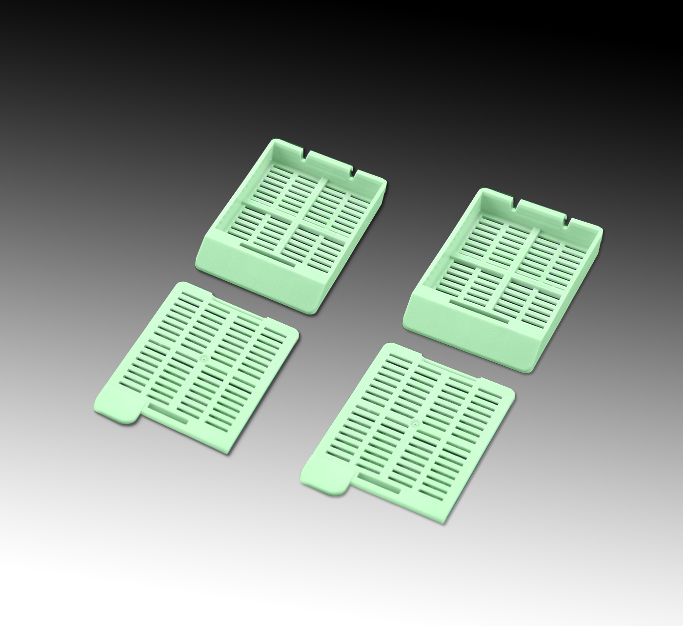 3-8696-03 包埋カセット(スタックタイプ) 緑 M517-4T(40個×50連) Simport 印刷