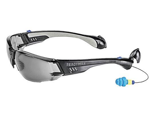 【受注停止】3-8989-02 イヤープラグ内蔵型保護眼鏡(サイドガード) グレー GLCNB-GR ReadyMax 印刷