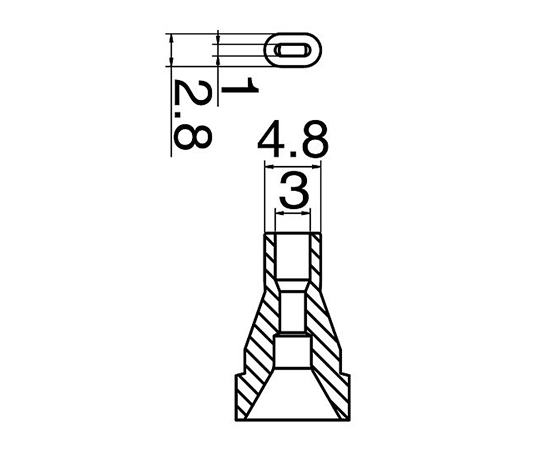 3-9242-25 はんだ吸取器(FR410-81)用ノズル 長円型 N61-15 白光(HAKKO)