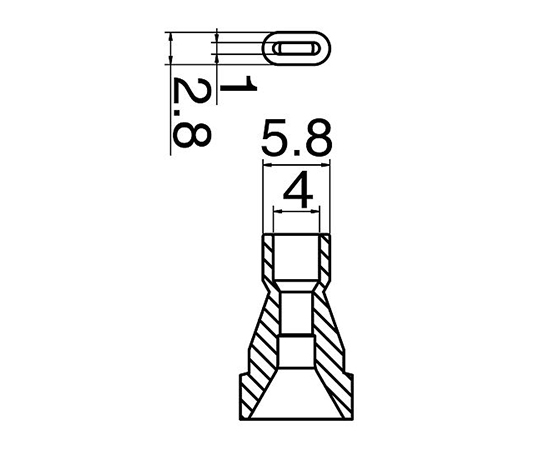 3-9242-26 はんだ吸取器(FR410-81)用ノズル 長円型 N61-16 白光(HAKKO) 印刷