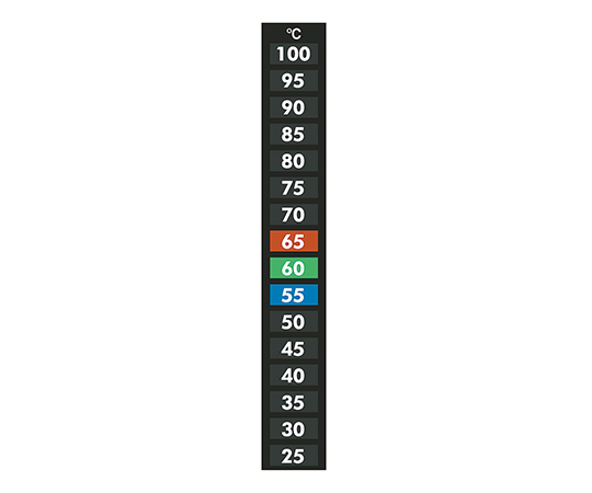 室内液晶温度シール(可逆性) 25~100°C 16LR25(10枚)