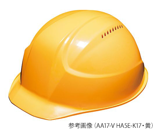3-9355-05 軽量ヘルメット 軽神 AA17-V型 黄 AA17-V HA5E-K17 DICプラスチック 印刷