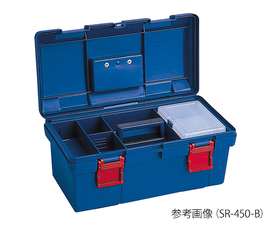 3-9363-03 工具箱(スーパーボックス) 450×243×210mm ブルー SR-450-B リングスター 印刷