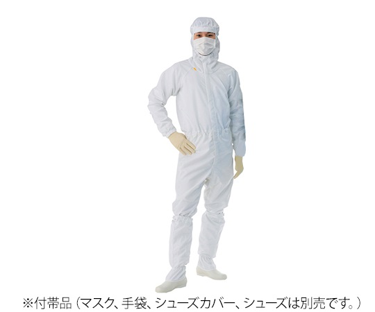 3-9705-03 クリーンウェアフード一体ツナギ服(男女兼用) ホワイト L FD175C-01 L 東洋リントフリー 印刷