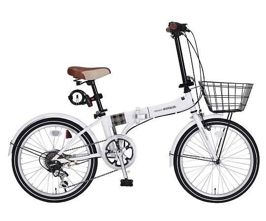 【受注停止】M-206FW 折りたたみ自転車(オールインワン) ホワイト M-206F W 池商 印刷
