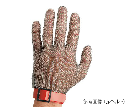 3-9851-04 ステンレスメッシュ手袋(左右兼用) 青ベルト L Manulatex