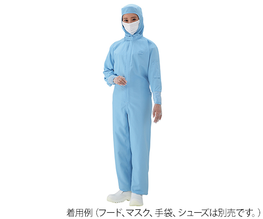 4-1070-04 アズピュア 涼感クリーンウェア 青 2L coverall(1枚) アズワン(AS ONE)