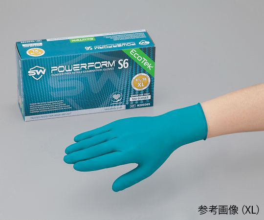 4-1670-02 環境にやさしい緑のニトリル手袋 POWERFORM S6 M N200363(100枚) SW safety