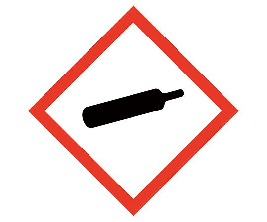 警告ラベル(英・仏・独) GHS04 高圧ガス(警告) 9105706(250枚)
