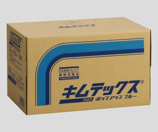 6-6681-03 キムテックス ポップアップタイプ・ブルー 60740(150枚×4箱) 日本製紙クレシア