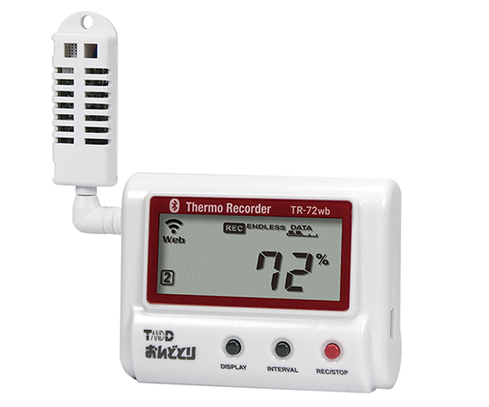6-8030-31-22 温湿度記録計 おんどとり(無線LAN) TR-72wb(試験成績書付) ティアンドデイ(T&D) 印刷