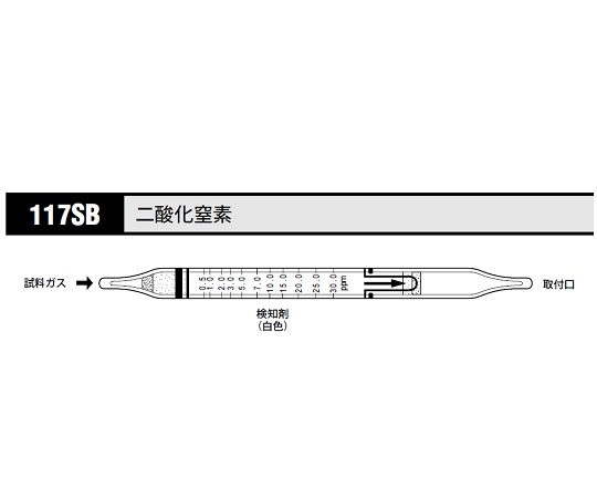 8-5353-56 北川式 ガス検知管 二酸化窒素 117SB(10本) 光明理化学工業