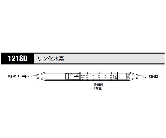 北川式 ガス検知管 リン化水素 121SD(10本)