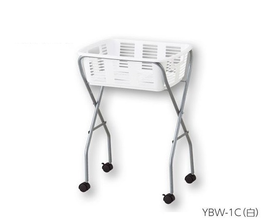 脱衣カゴワゴン・ラック1段式 ホワイト キャスター有り YBW-1C
