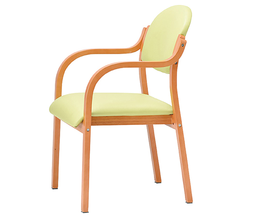 8-7787-22 木製椅子(ビニールレザー張りタイプ) 丸背 ライトグリーン MW-320(V14)LGN アイコ 印刷